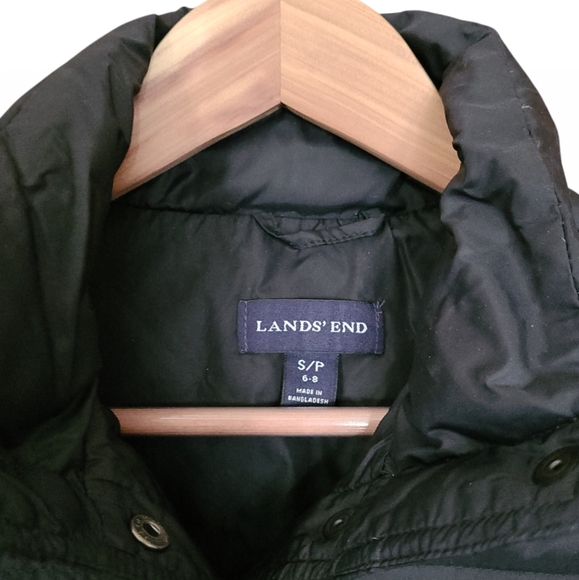 Women's Lands End Down Puffer Vest Warm Winter SP 6-8 Black - Picture 4 of 10